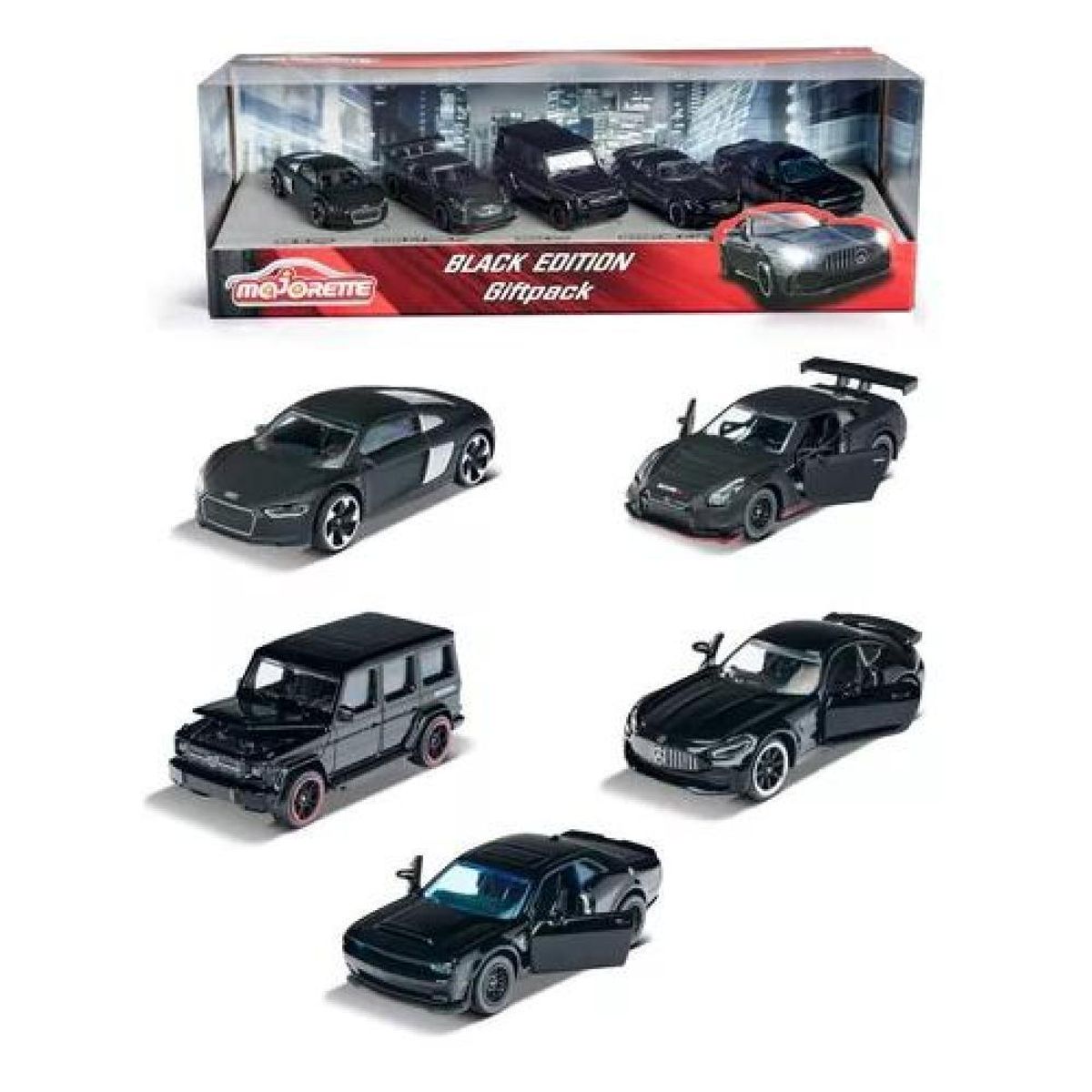 GENERICO - Autos De Colección Majorette Black Edition Luxury 5 Pack