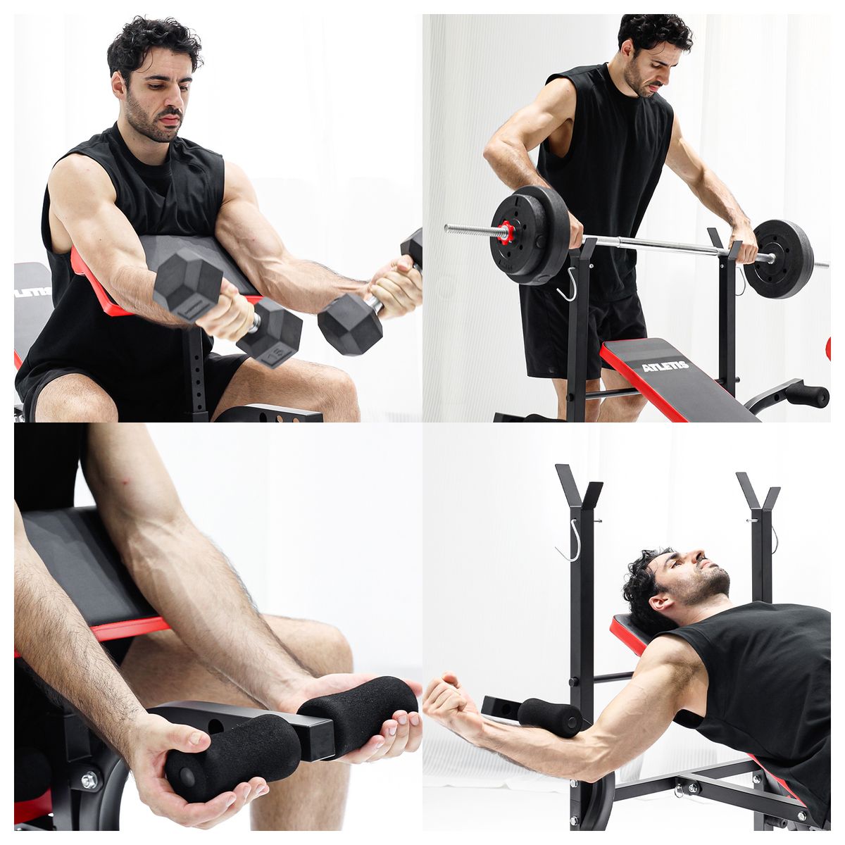 ATLETIS - Press Banca Multifunción F4000 Roja