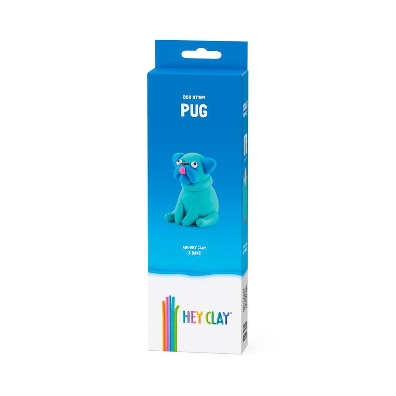 HEY CLAY - Perros Pug 3 Potes Hey Clay