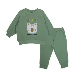 PUMUCKI - Buzo Acanalado Verde Osito