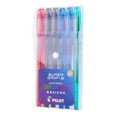 PILOT - Set 6 Lápices Pasta Super Grip G 07mm Basicos