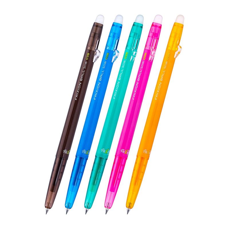 PILOT - Set 5 Lápices Gel Frixion Ball Slim 038mm 05 Pilot