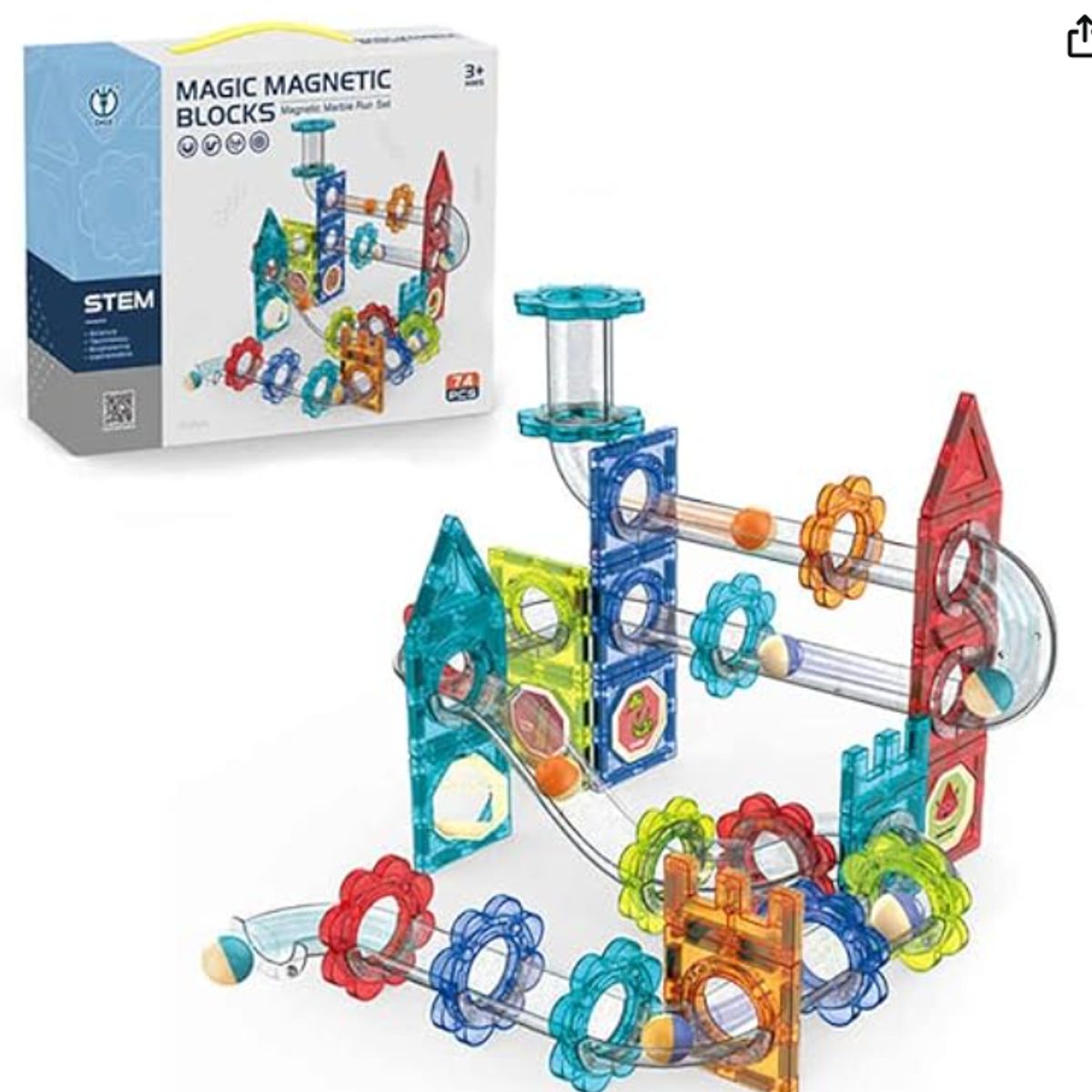 GENERICO - Bloques de construcción magnéticos 3D  74 piezas