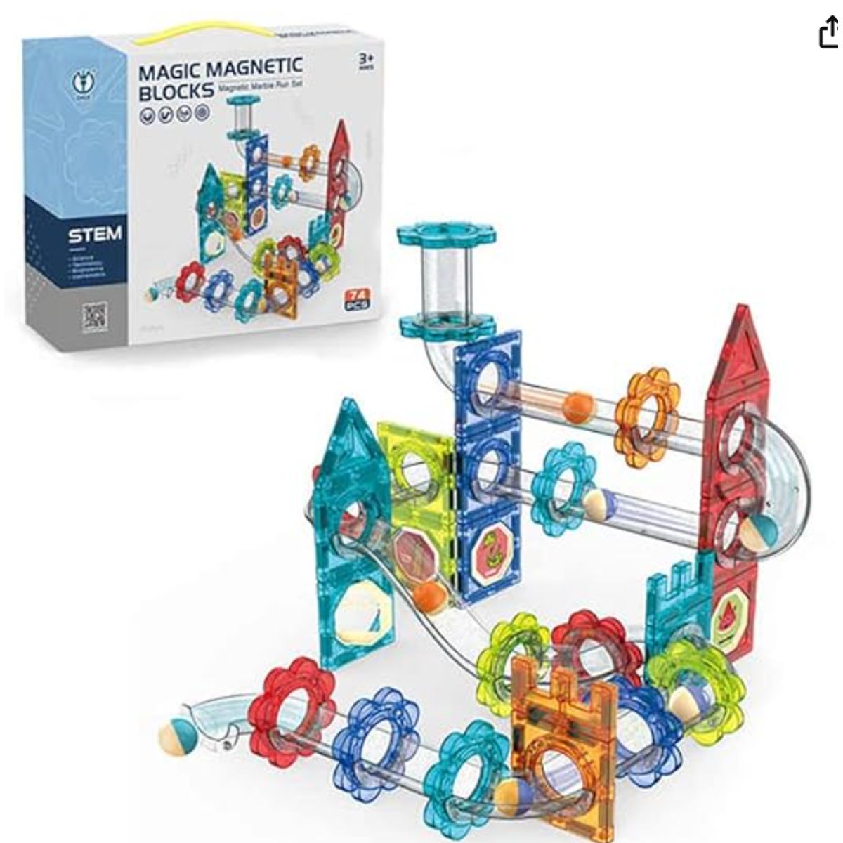 GENERICO - Bloques de construcción magnéticos 3D  74 piezas