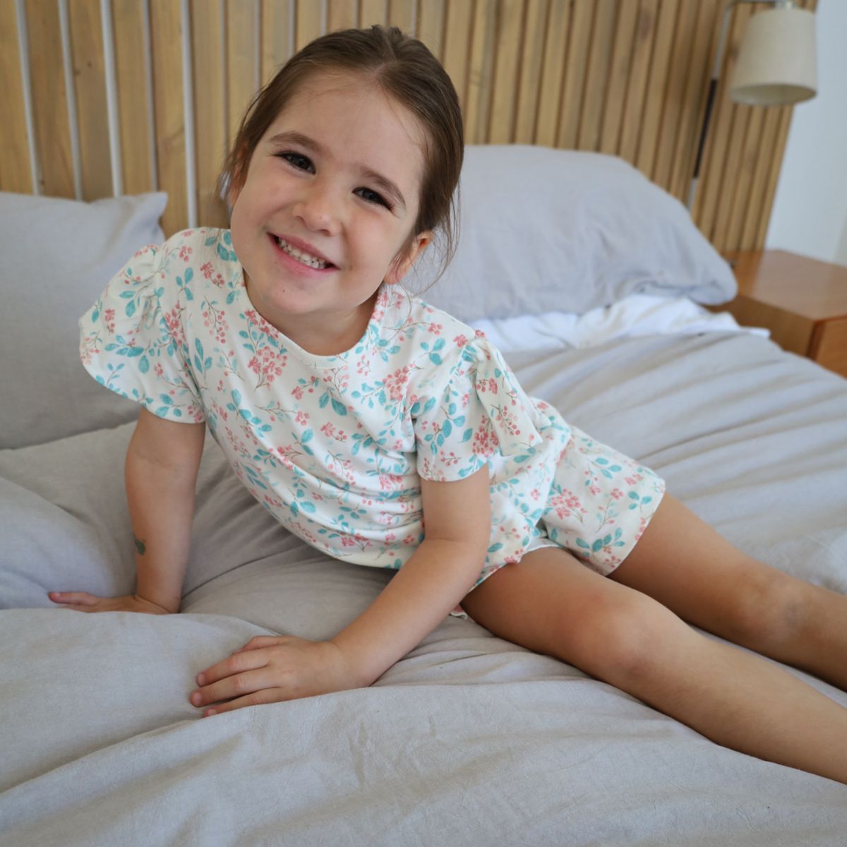 SIMPLY B - Pijama corto flores acuarela