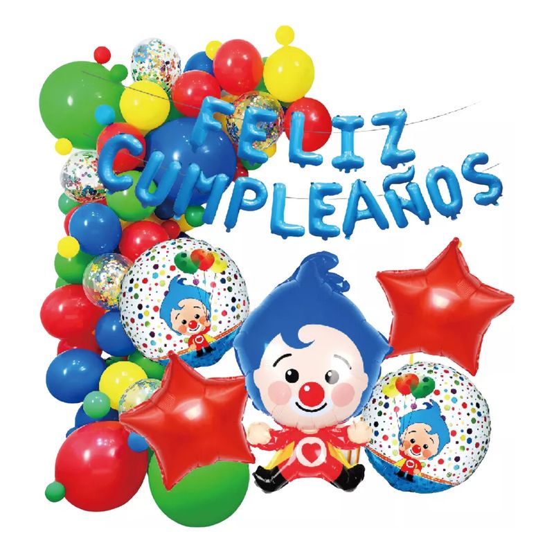 GENERICO - Set 57 Globos Plim Plim Decoracion Plim Plim Globos Metalico