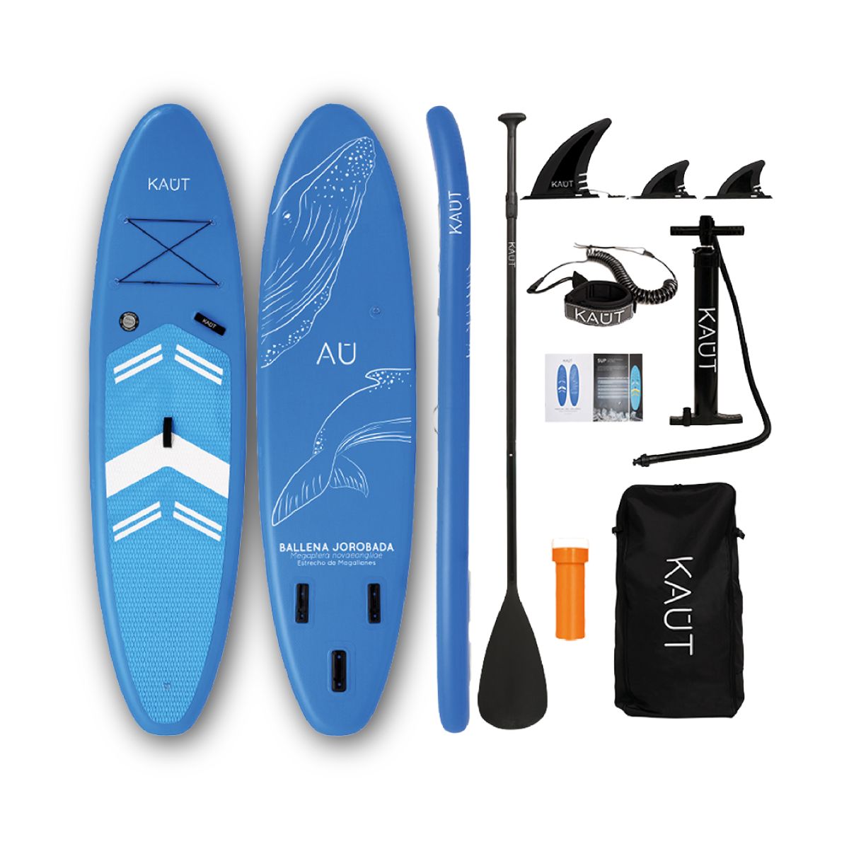 KAUT - Stand Up Paddle Inflable 10´ 6 Triple Quilla Capa Reforzada - Jorobada