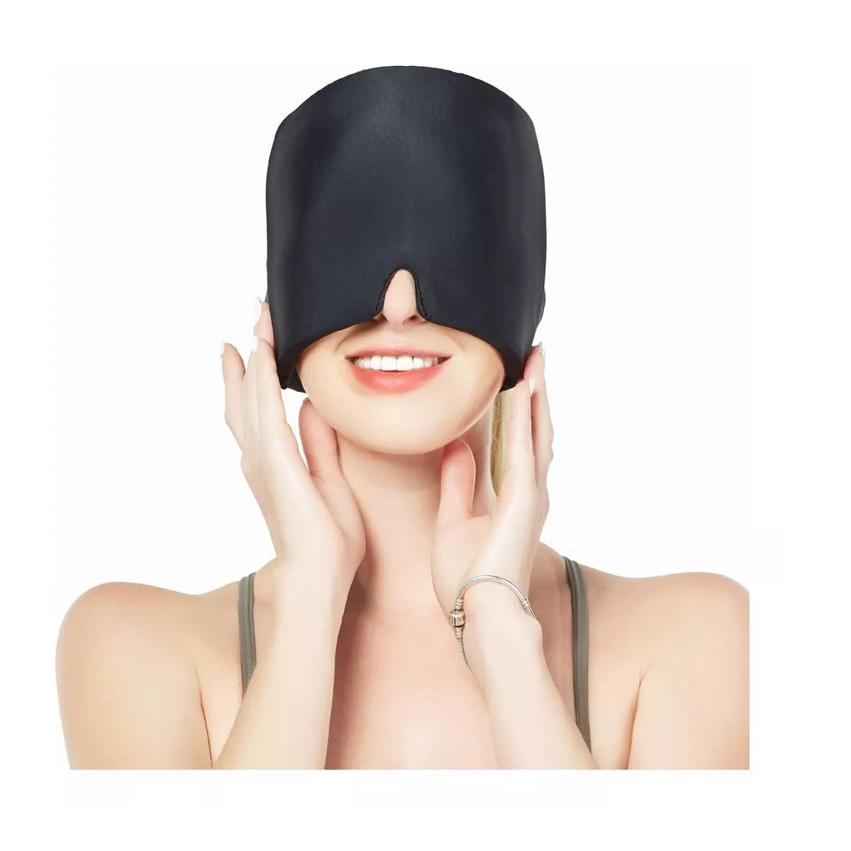 GENERICO - Gorro De Gel Alivio De Migraña Terapia De Frío Dolor Cabeza negro