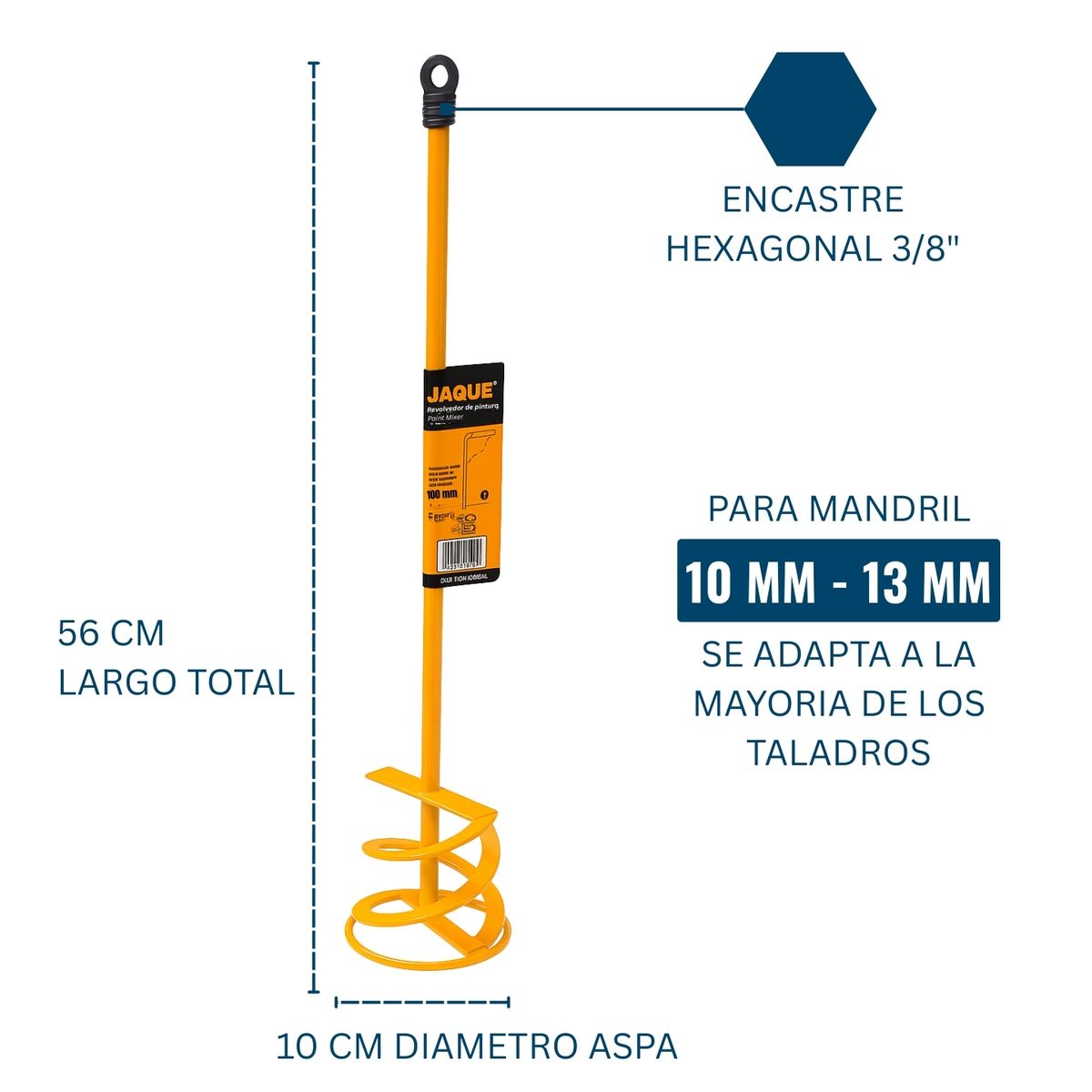DICAS - Revolvedor De Mezcla Pintura Bekron y Cemento 55 Cm Jaque