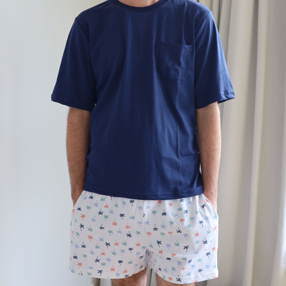 SIMPLY B - Pijama corto palmeras hombre