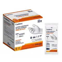 CRANBERRY - Guante Esteril Quirurgico Talla 7 Caja X 50 Pares