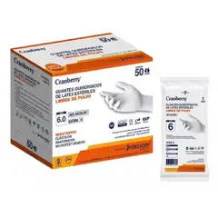 CRANBERRY - Guante Quirurgico Esteril Talla 6 Caja X 50 Pares