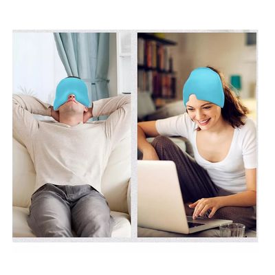 Imagen 2 del producto Gorro De Gel Alivio De Migraña Terapia De Frío Dolor Cabeza Celeste