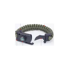 GENERICO - Pulsera Paracord Supervivencia Pedernal Silbato Cortapluma