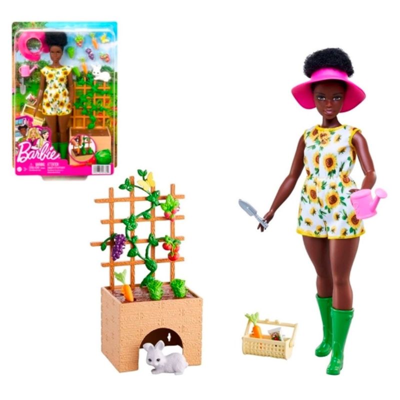 BARBIE - BARBIE SET DE JARDINERÍA MUÑECA Y MASCOTAS