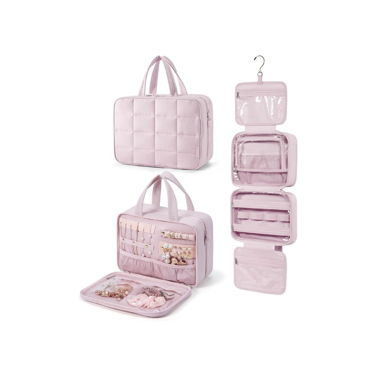 BAGSMART - Bagsmart Neceser Multifuncional Spacesaver Colgante Mediano Rosado