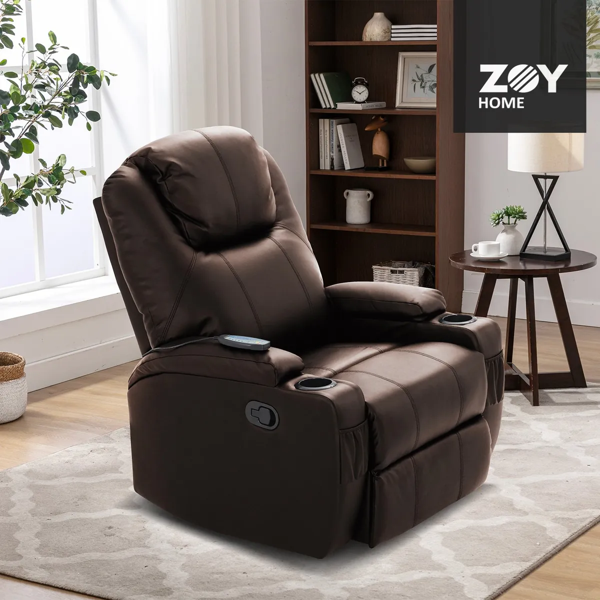 GENERICO - Bergere Lhasa Multifunción con Masaje y Calor PU Cafe