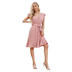 MPROPIA - Vestido Corto Primavera Mujer Manga Corta Casual y Eventos 327