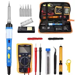 GEN - Kit Set Soldador Base Puntas Soldadura Tester Pelacable Cautin