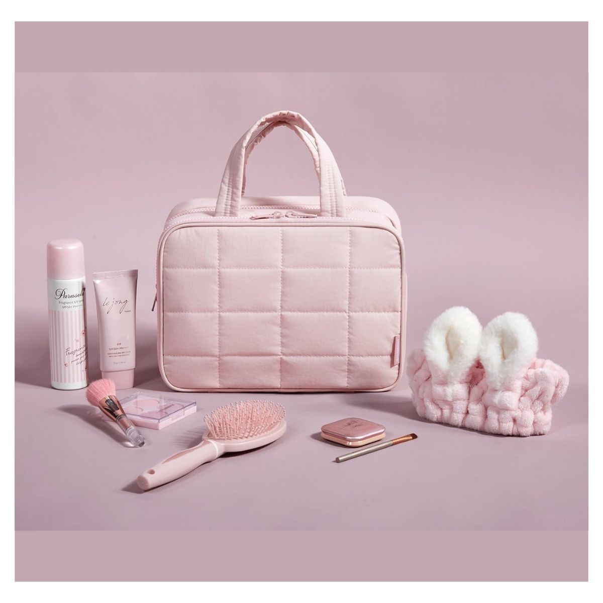 BAGSMART - Bagsmart Neceser Multifuncional Spacesaver Colgante Mediano Rosado Osc