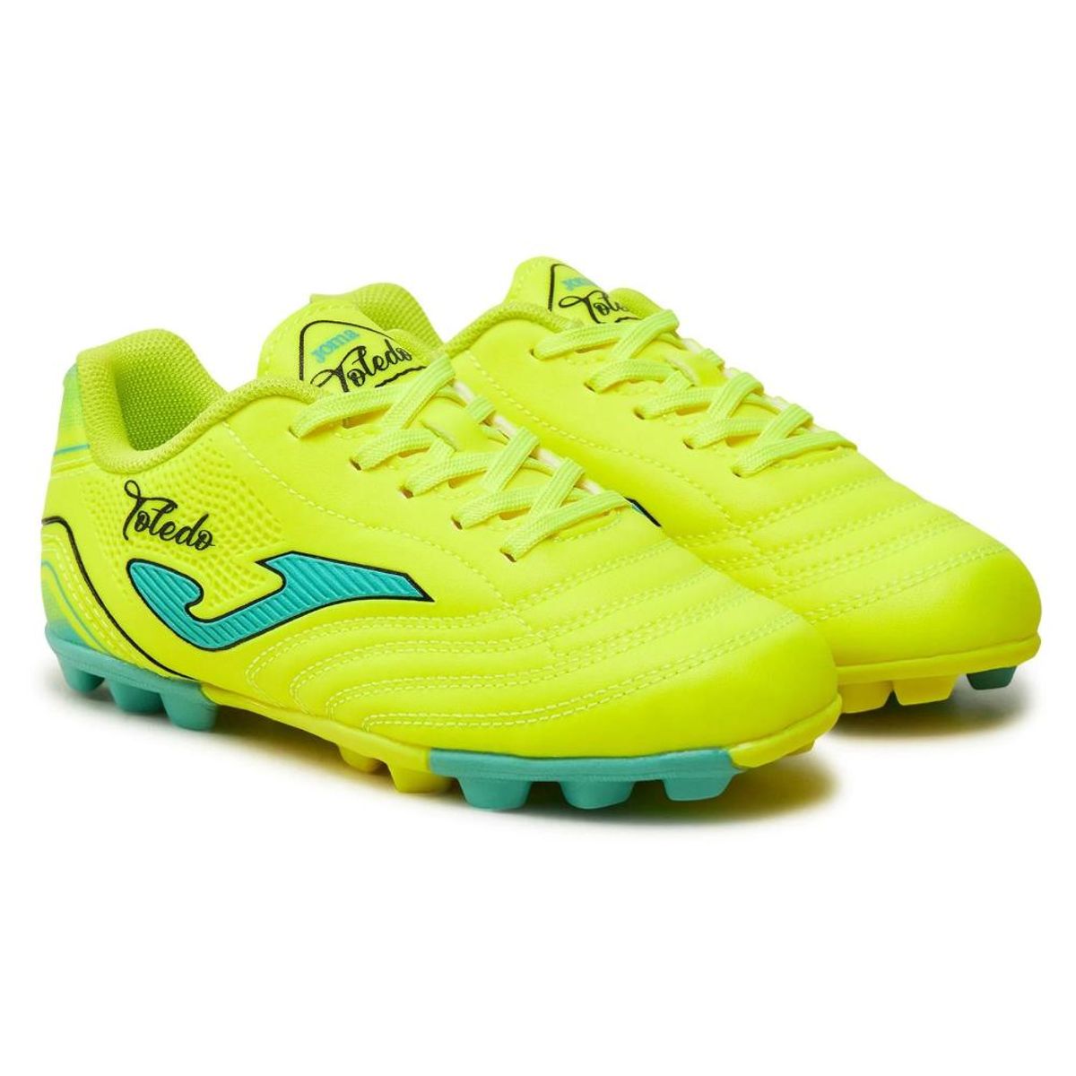 JOMA - Zapatilla Fútbol HG Kids Toledo Amarillo Fluor Joma