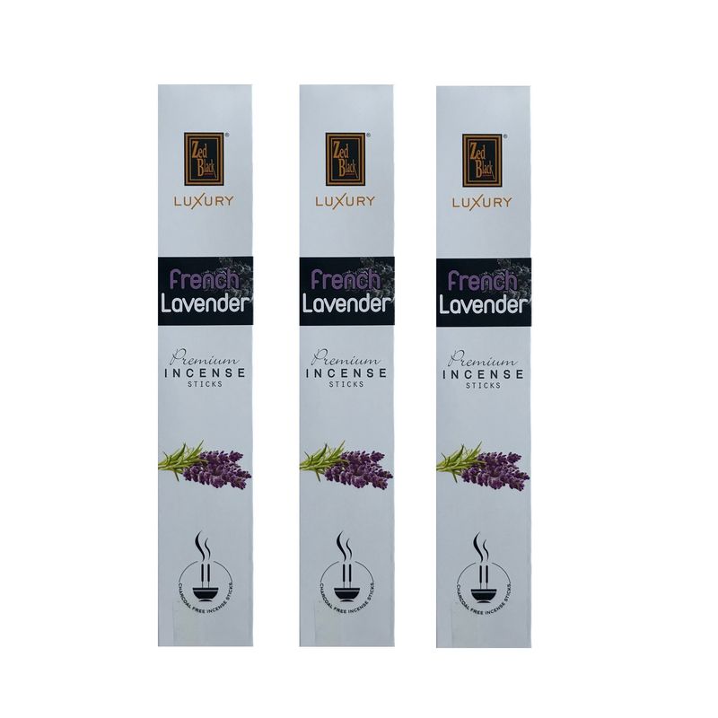 GENERICO - Incienso Zed Black Luxury Premium 3 cajas Aroma Lavanda Fresca