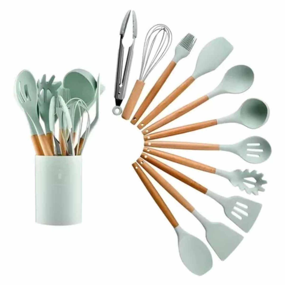 OEM - SET DE 12 PIEZAS UTENSILIOS DE COCINA DE SILICON