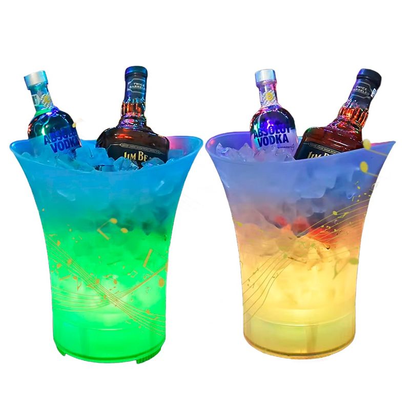GENERICO - Pack X2 Hielera Con Parlante Luces Led Bluetooth Recargable