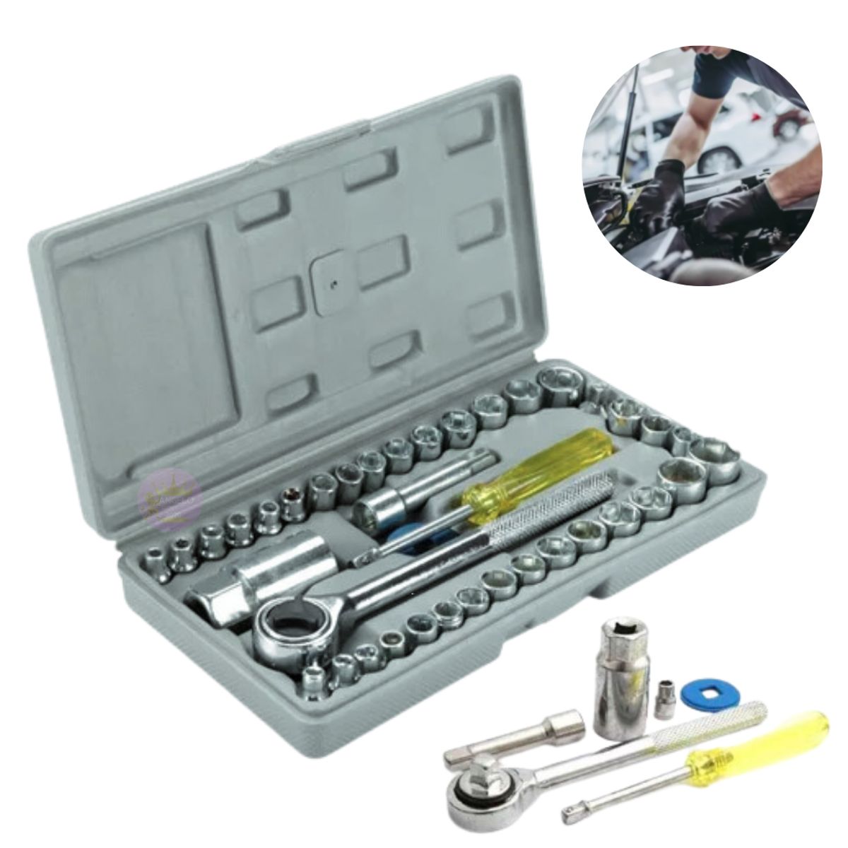 AIWA - Set Herramientas Juego De Dados 40 Piezas Con Chicharra