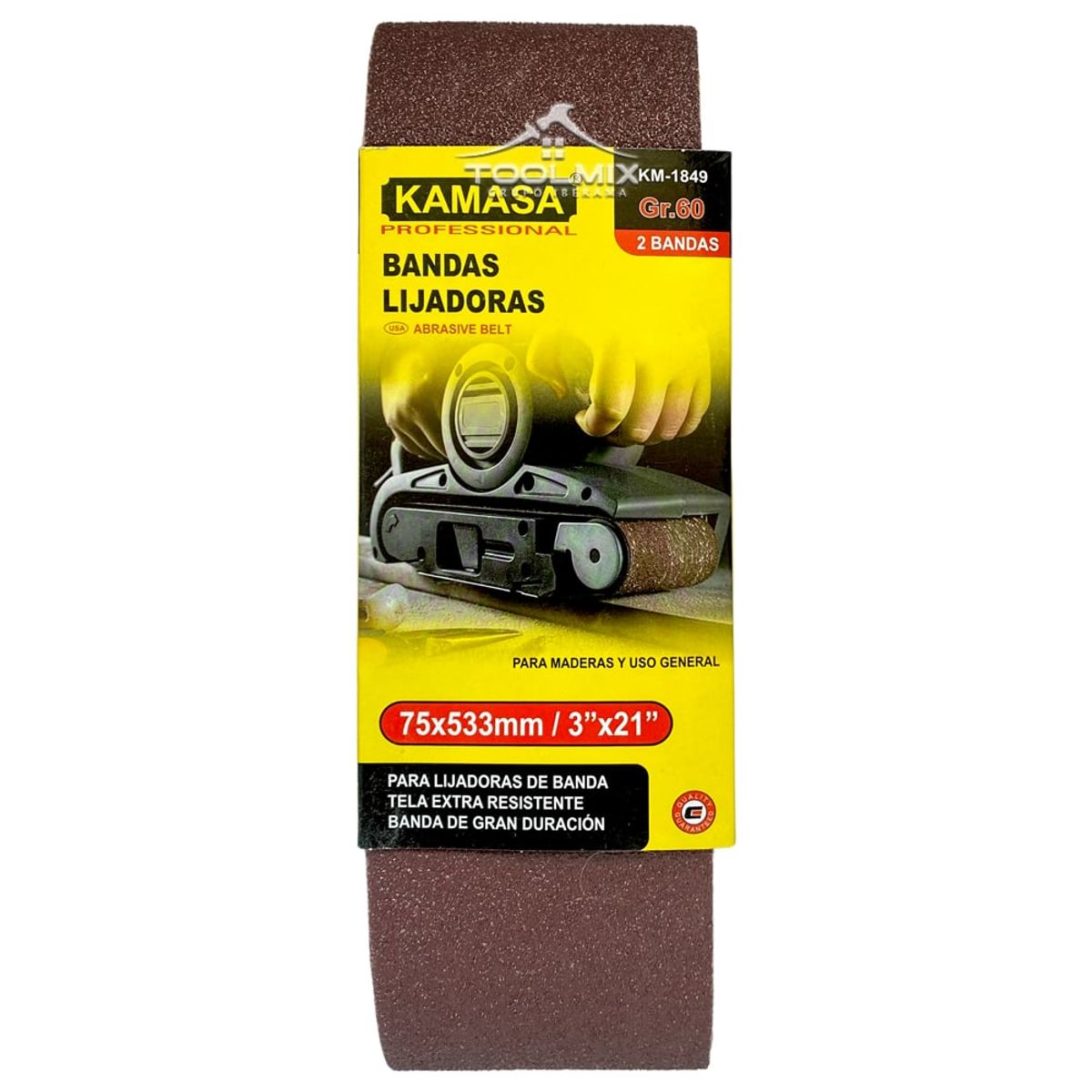 KAMASA - Lija De Banda P60 medida 75x533 Mm  3x21 PuLG
