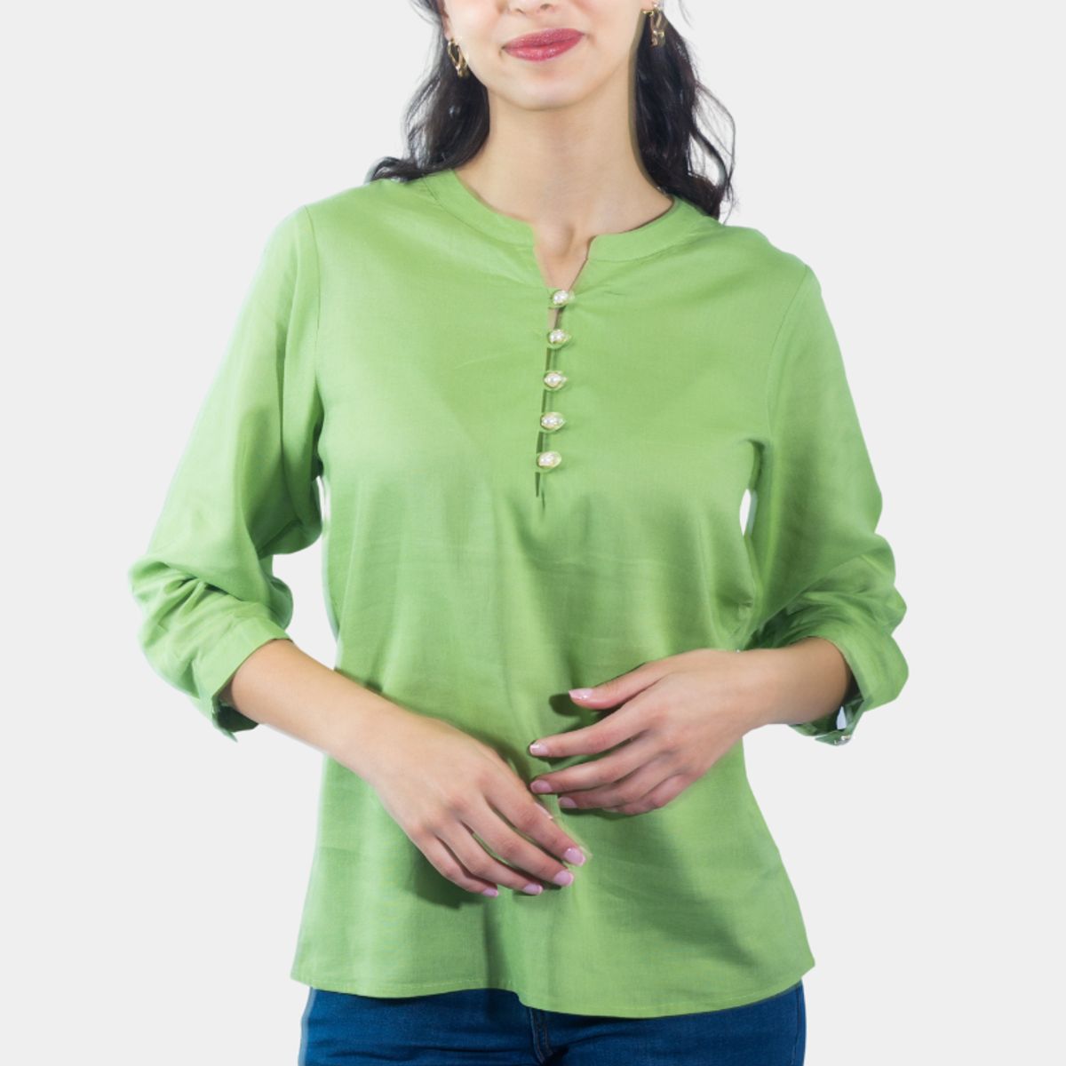 TENTATION - Bluson Abotonado Manga Tres Cuartos Limon Tentation