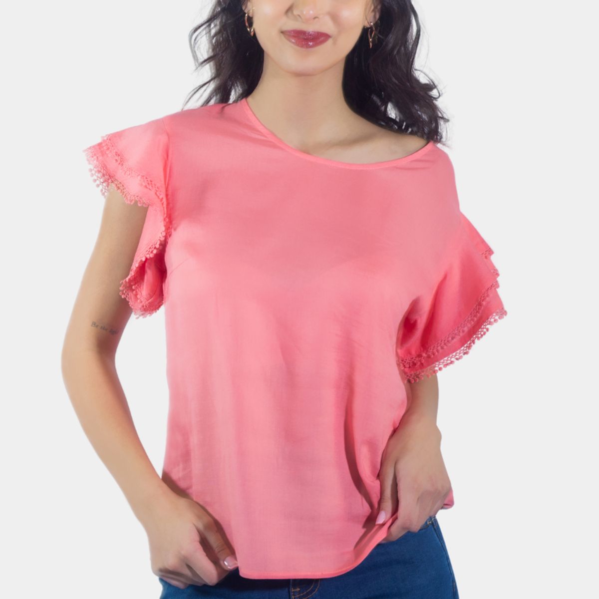 TENTATION - Bluson Broderie Manga Rosa Tentation