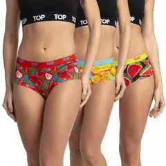 TOP - Calzón Pantaletas Algodón Con Elástico Pack 3 Icónicos C3