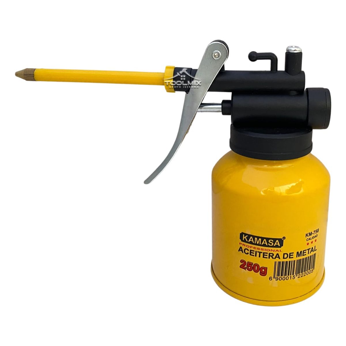KAMASA - Aceitera Metálica De Alta Presión 250ml Boquilla Recta