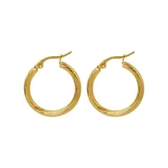 LUX JOYAS - Aros Baño Oro 18k Argollas Tubo Diseño