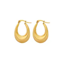 LUX JOYAS - Aros Baño Oro 18k Bote Alargado S