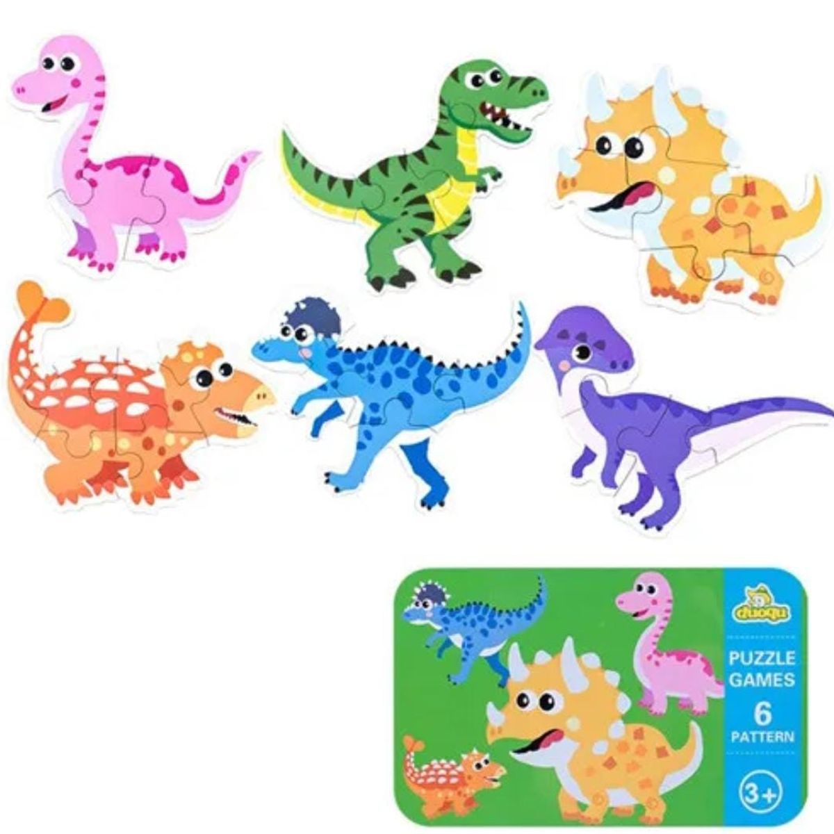OEM - PUZZLE ROMPECABEZAS MONTESSORI 3D DINOSAURIOS