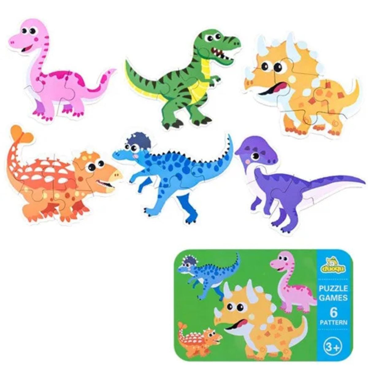 OEM - PUZZLE ROMPECABEZAS MONTESSORI 3D DINOSAURIOS