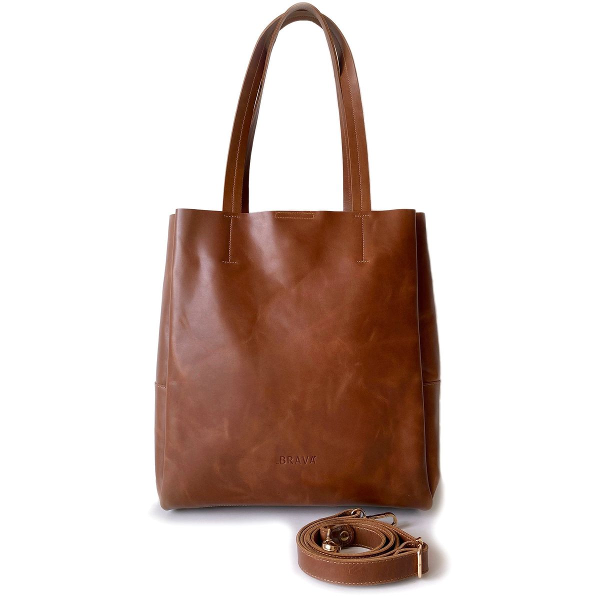 BRAVA - Cartera de cuero BRAVA modelo SIMONE Marrón