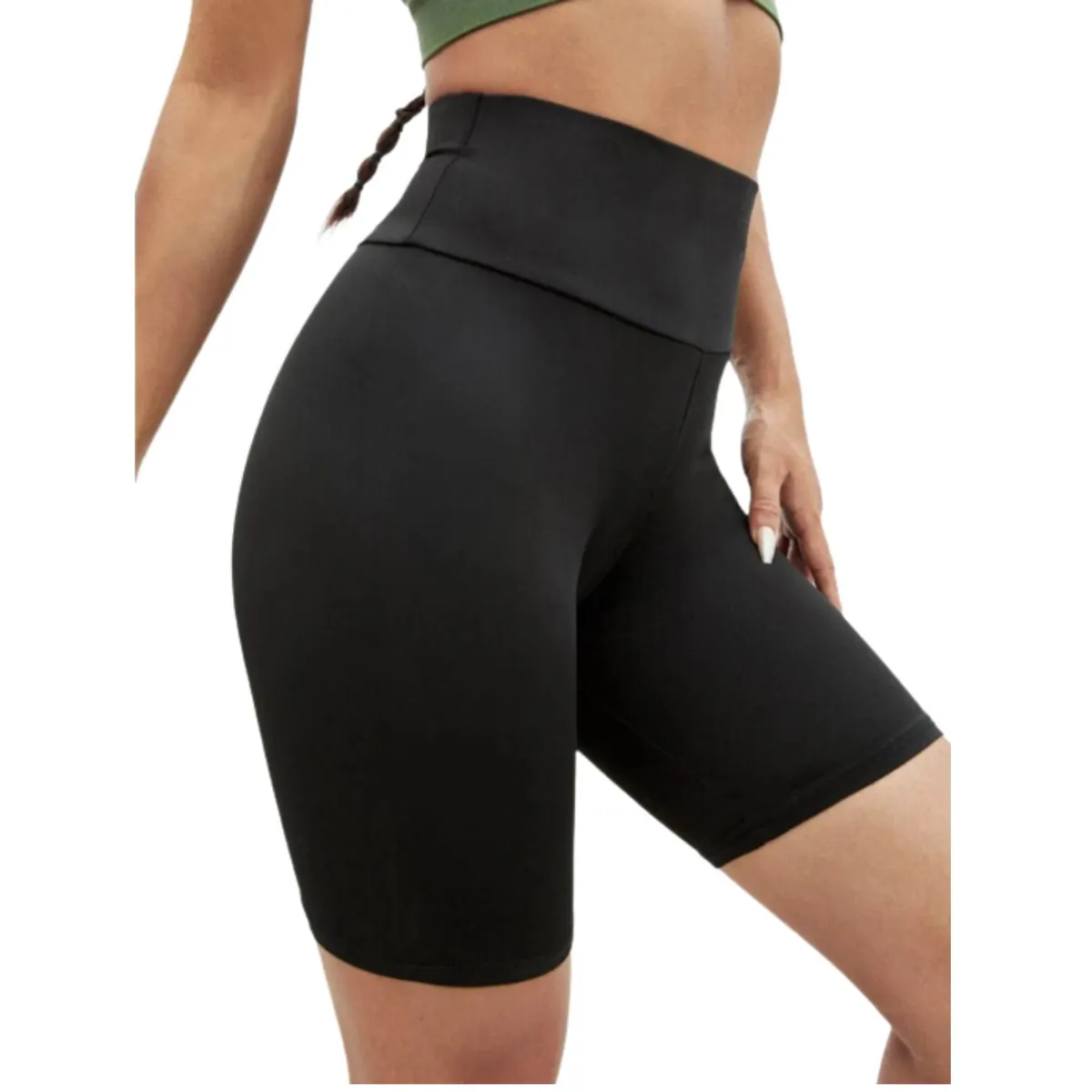 LIKE SHOP - Calza Corta Deportiva Tiro Extra Alto Gym Running Jogging Lycra 013