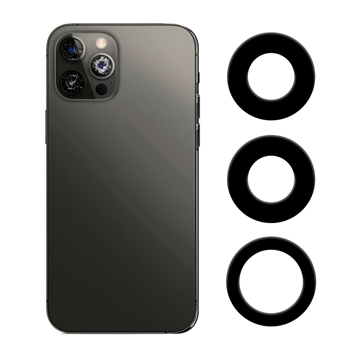 GENERICO - Vidrios de Camaras Trasera Compatible con Iphone 12 Pro Max