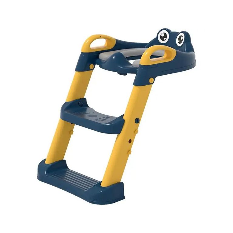 Asiento y Escalera Adaptador Plegable para Bano Ninos Azul