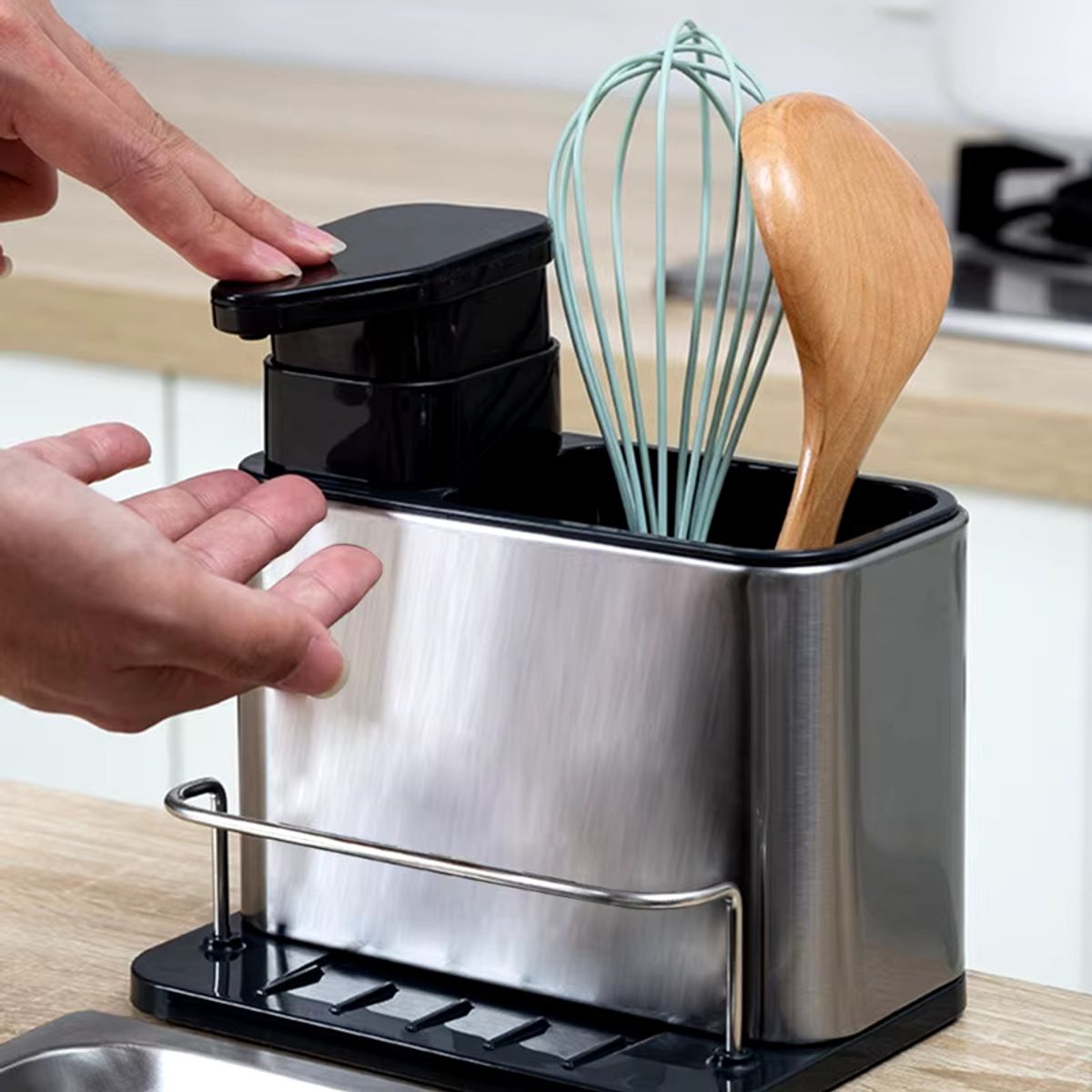 GENERICO - Escurridor de tenedores dispensador De Lava Loza Y Porta Esponja