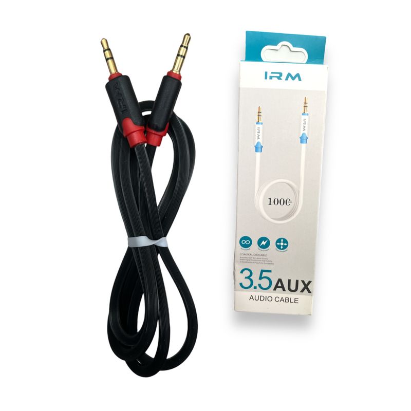GENERICO - Cable Auxiliar De 3 5 Mm De 1m Cable De Audio Negro