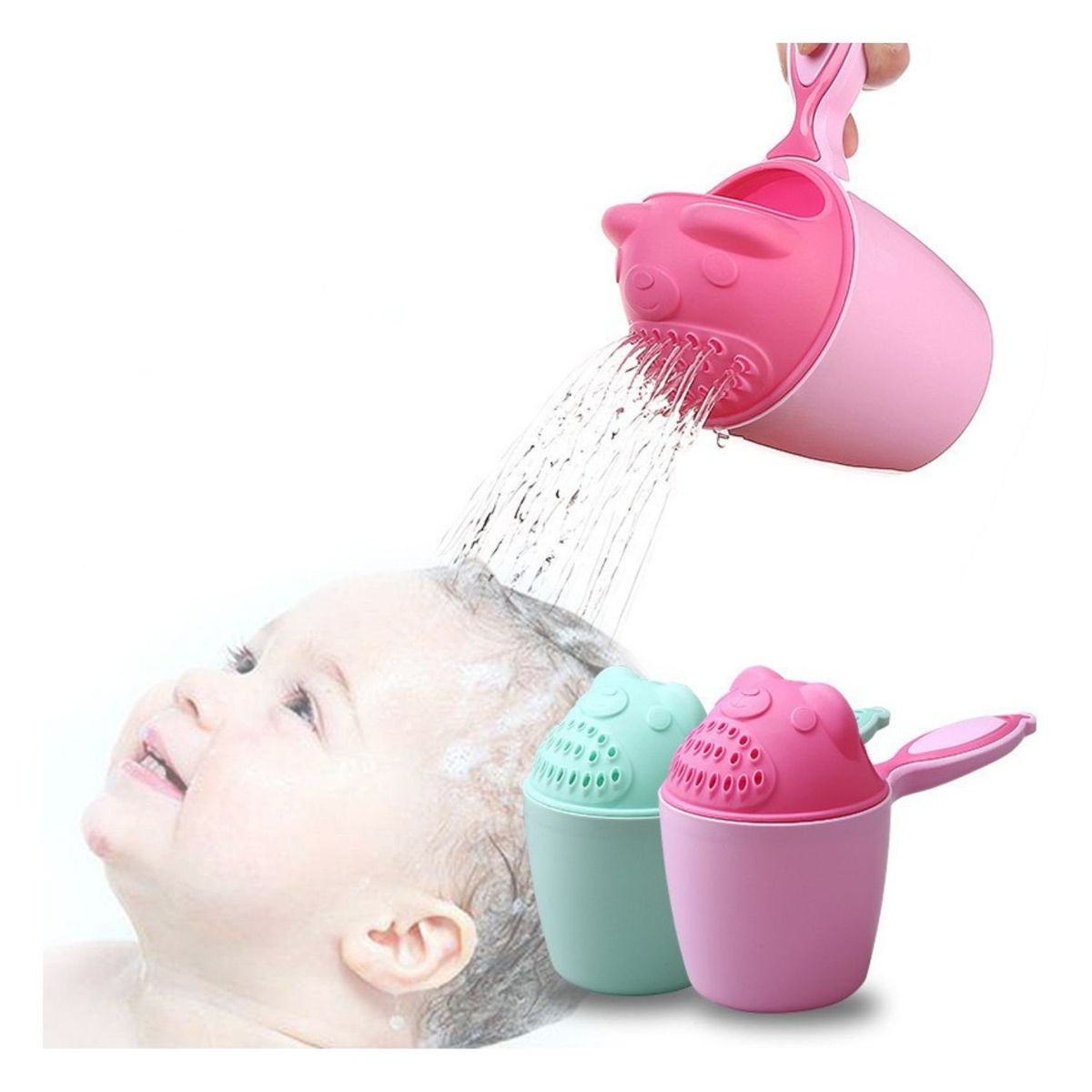 BABYLUNA - Juego de Regadera para el Baño Bebé y Niños Oso Rosa