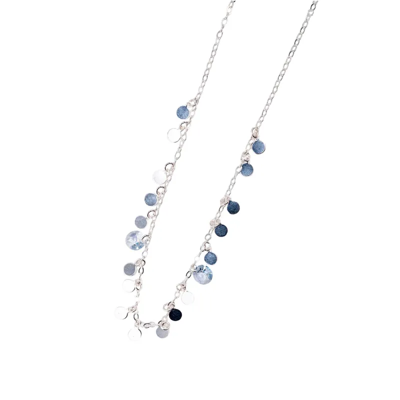 JOYAS MONTERO - Collar Rumania Plata Italiana 925 y Cristal Genuino Blue Shade