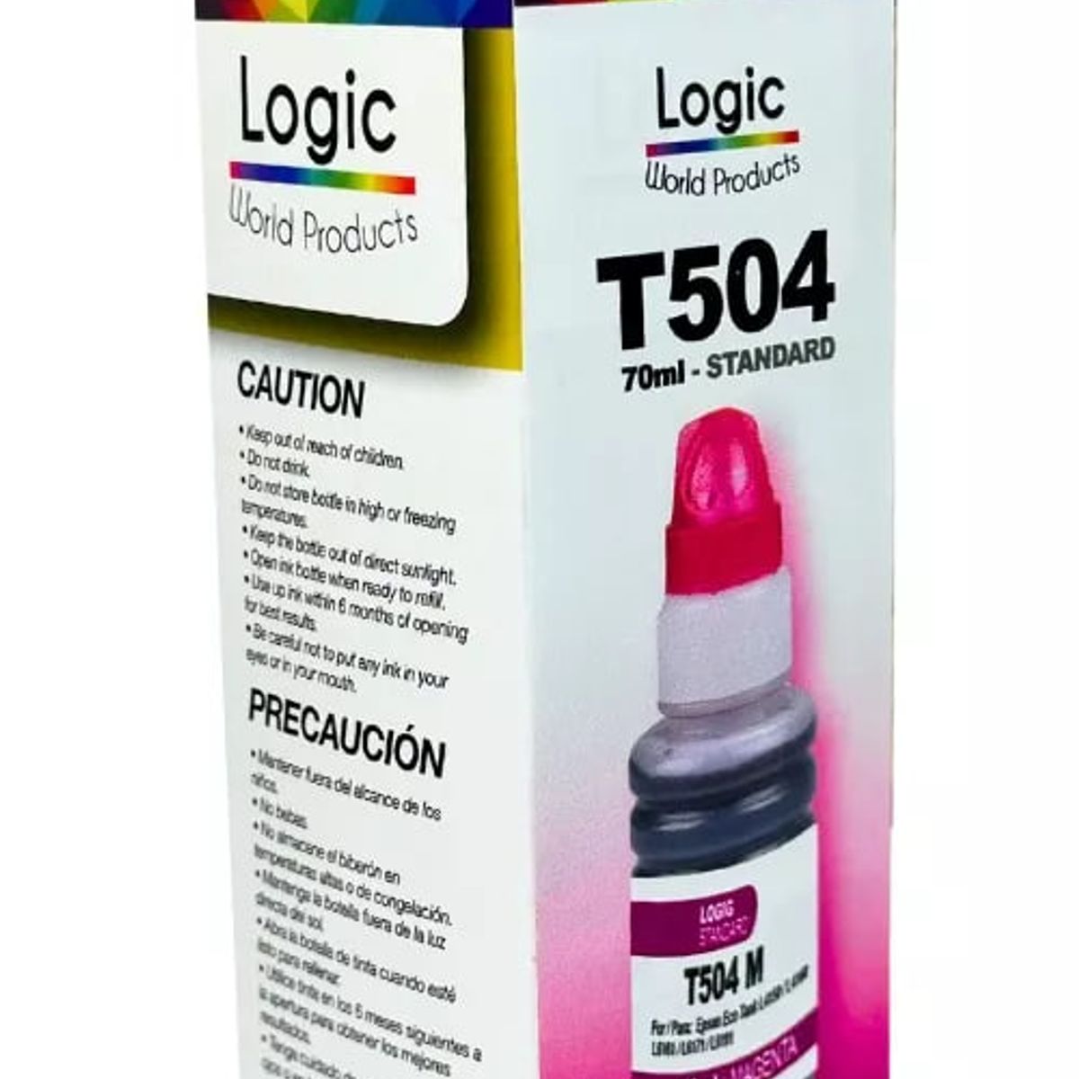 LOGIC - Tinta T504 Para Epson Ecotank Color Magenta 70 ml L4150/L6191
