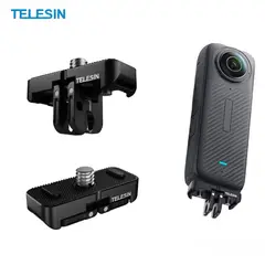 TELESIN - Adaptador Magnético para Insta360 X4 Dos Garras para Montaje