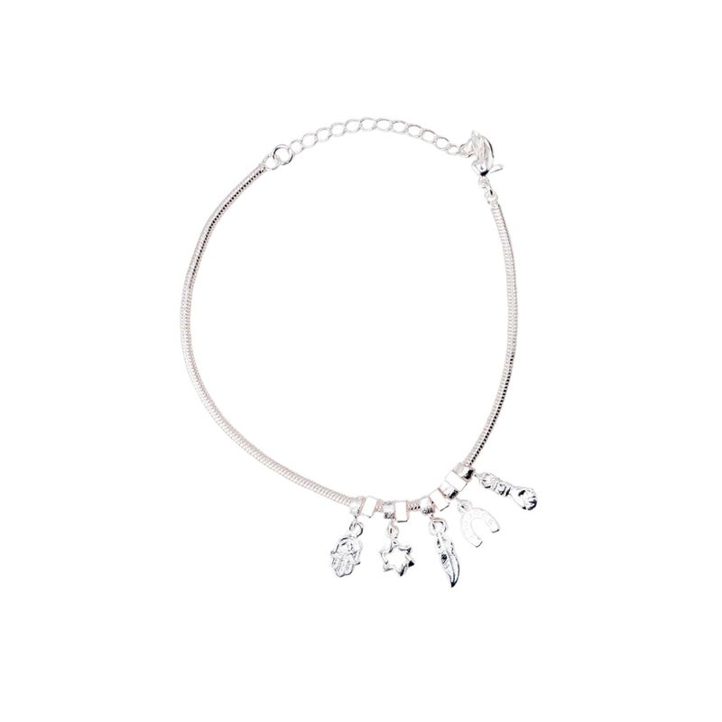 JOYAS MONTERO - Pulsera Nara Silver Con Baño de Oro Blanco
