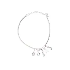 JOYAS MONTERO - Pulsera Nara Silver Con Baño de Oro Blanco
